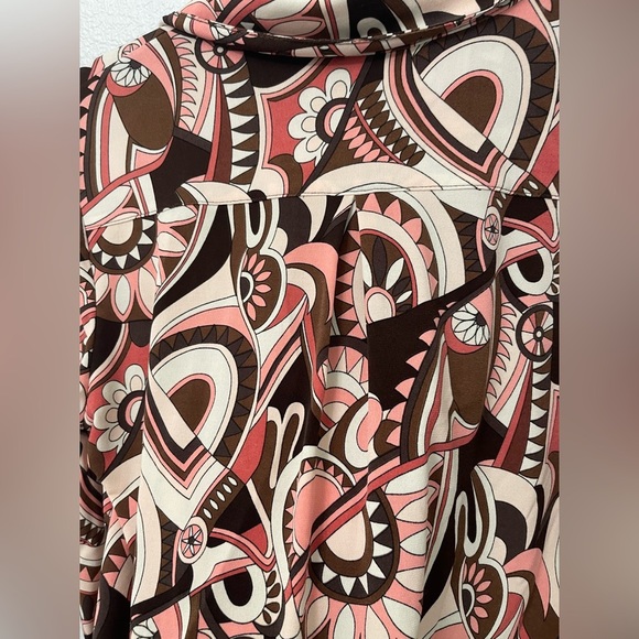 INC International Concepts Retro Print Button Front Blouse Women's Large NWT - Picture 8 of 10